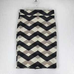 Eloquii Pencil Skirt Size 14 Wide Waist Band Stretch Beige Black Ivory